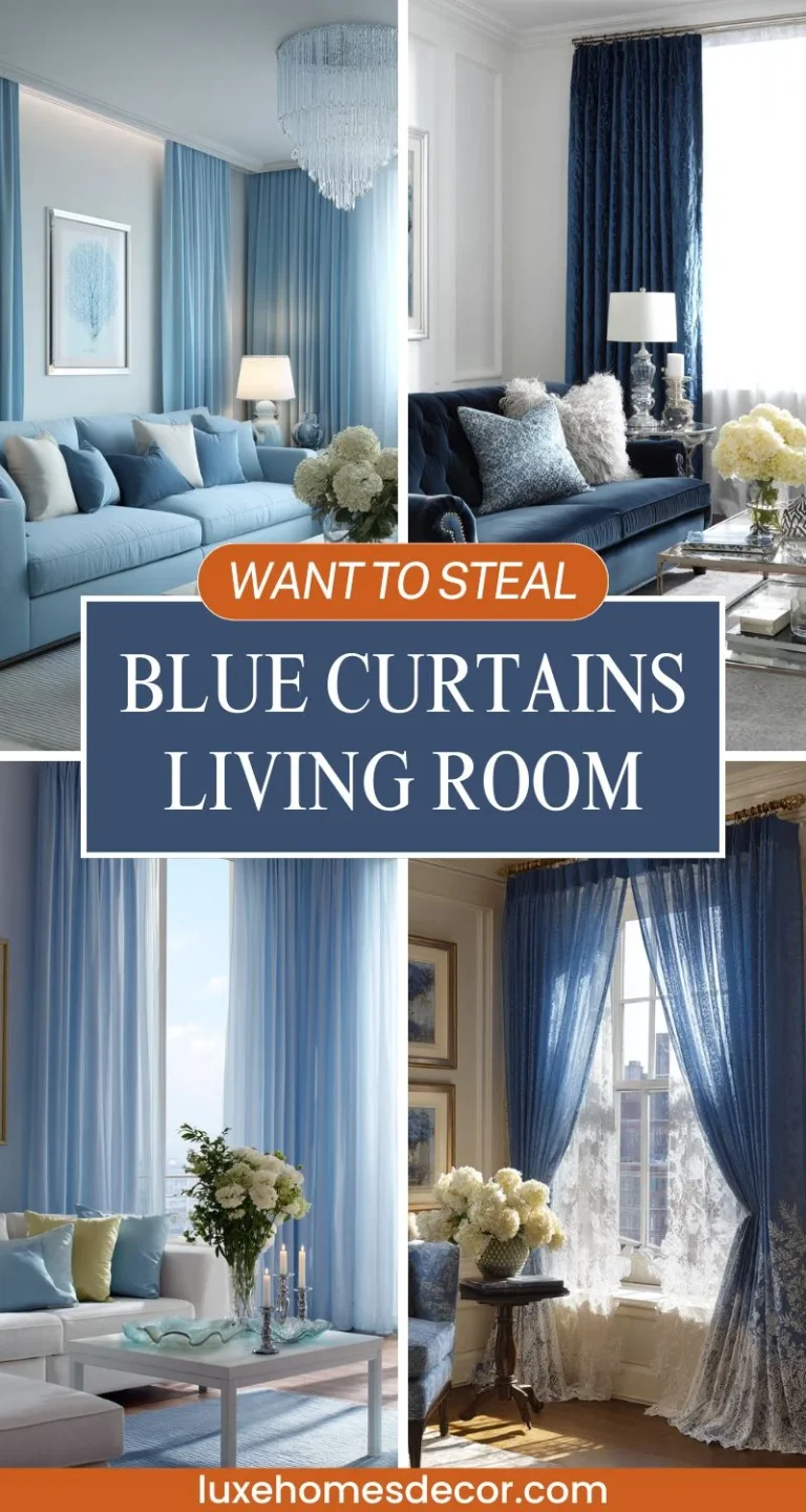 Blue Curtains Living Room