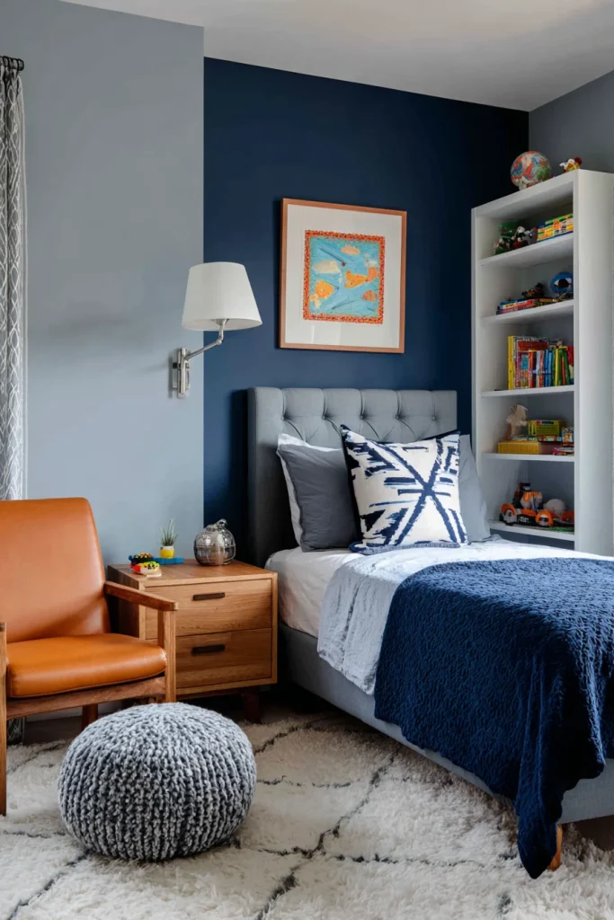 Bold Blue Accent Wall