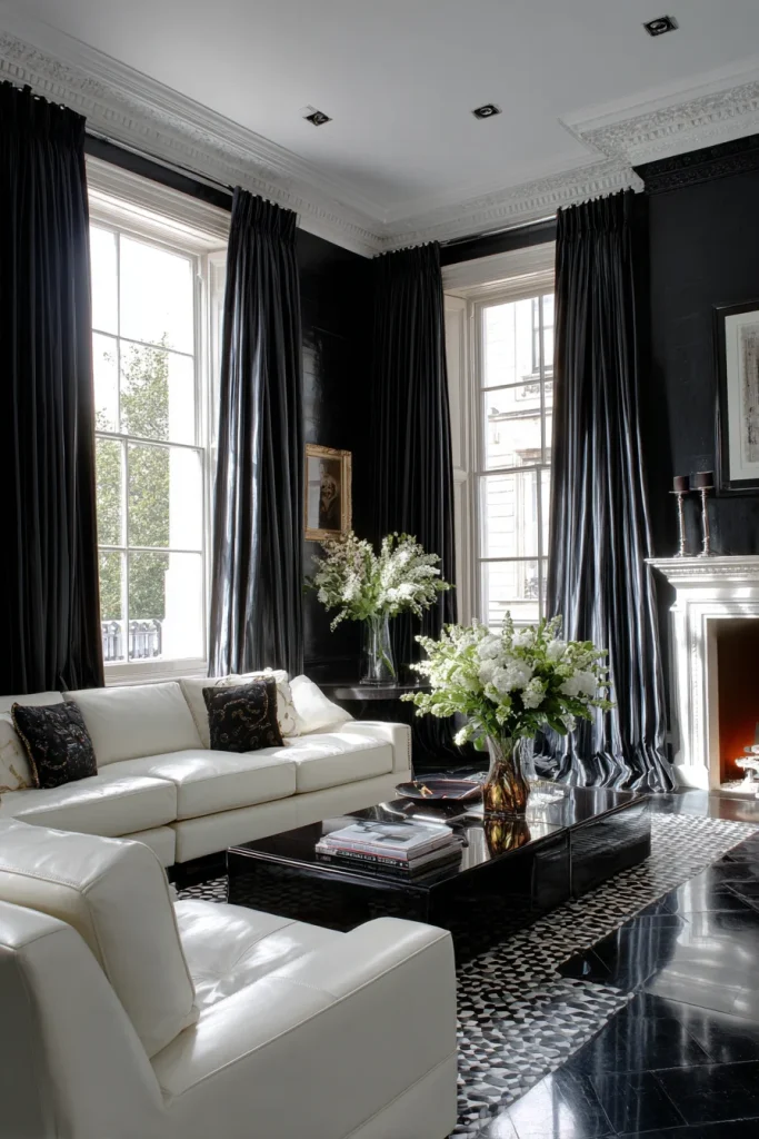 Bold Contrast with White Walls