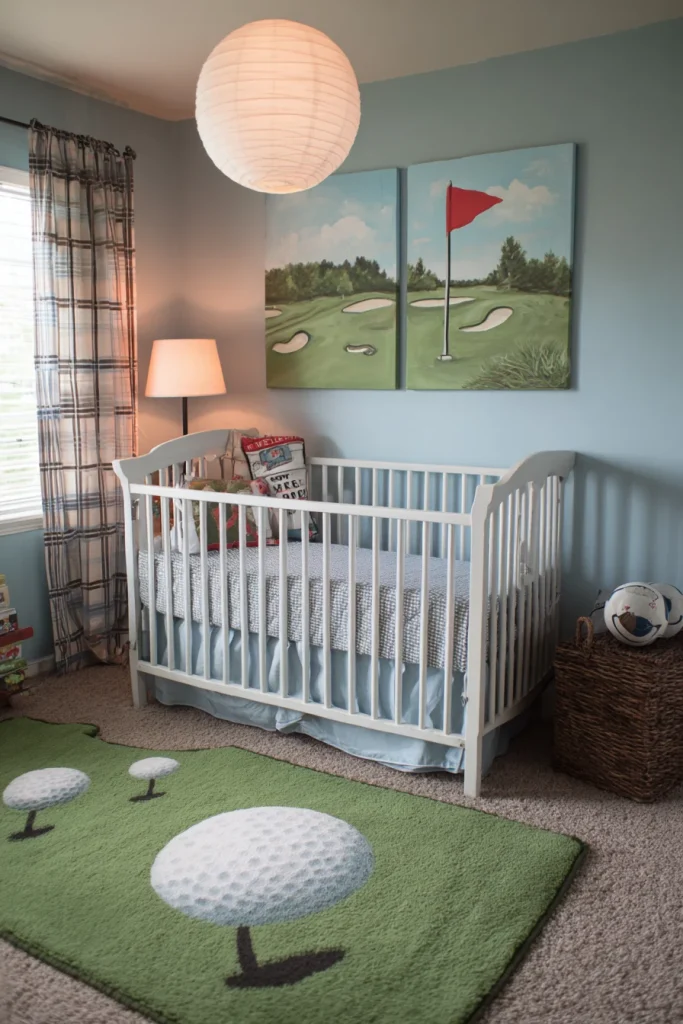 Classic Golf-Themed Crib Bedding