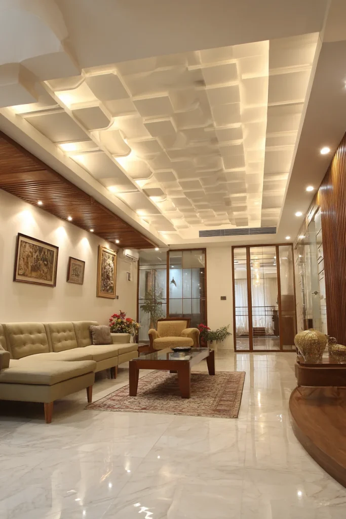 Coffered L Shape Ceiling