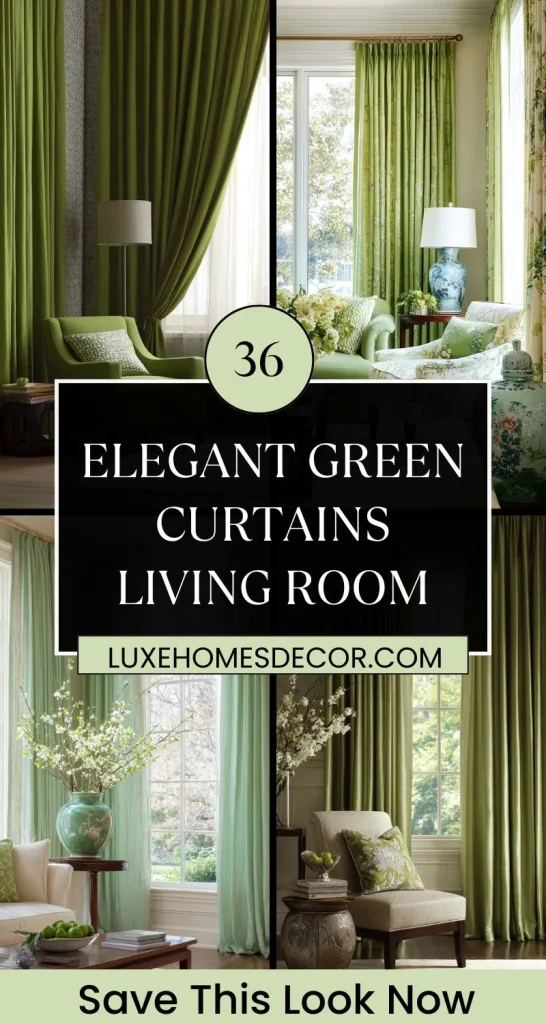 Green Curtains Living Room
