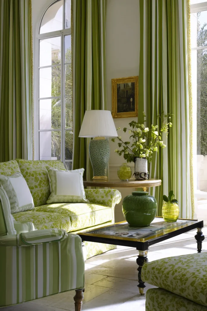 Green and White Stripes