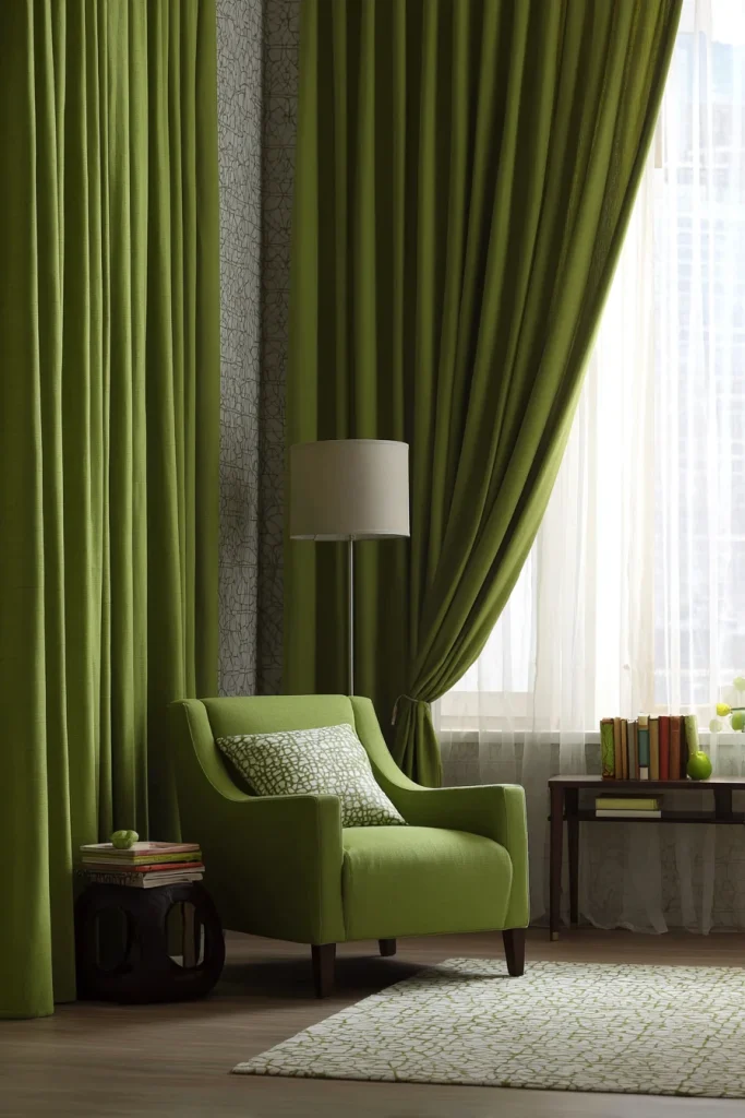 Light Olive Cotton Curtains