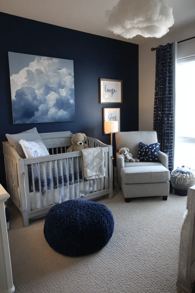 Navy Accent Wall