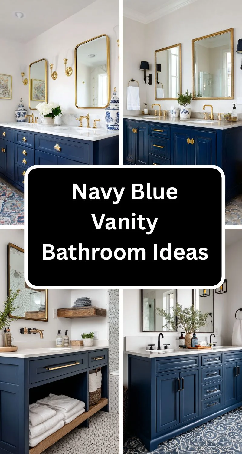 Navy Blue Vanity Bathroom Ideas