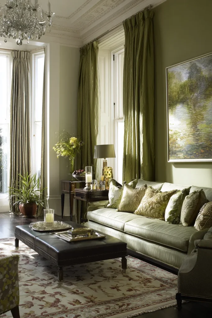 Olive Green with Gold Accents