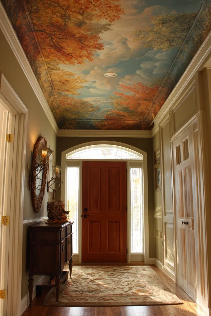 Painted Ceiling with Fall Palette
