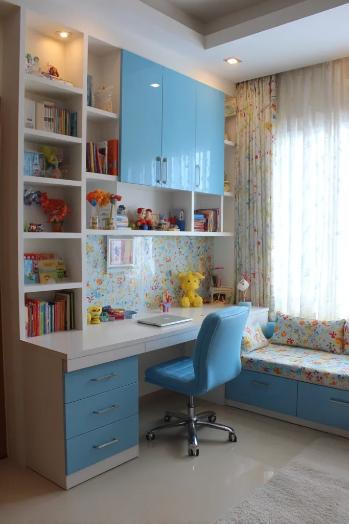 Study Table with Bookshelf Combo