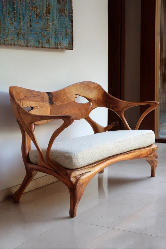 Upholstered Teak Frame