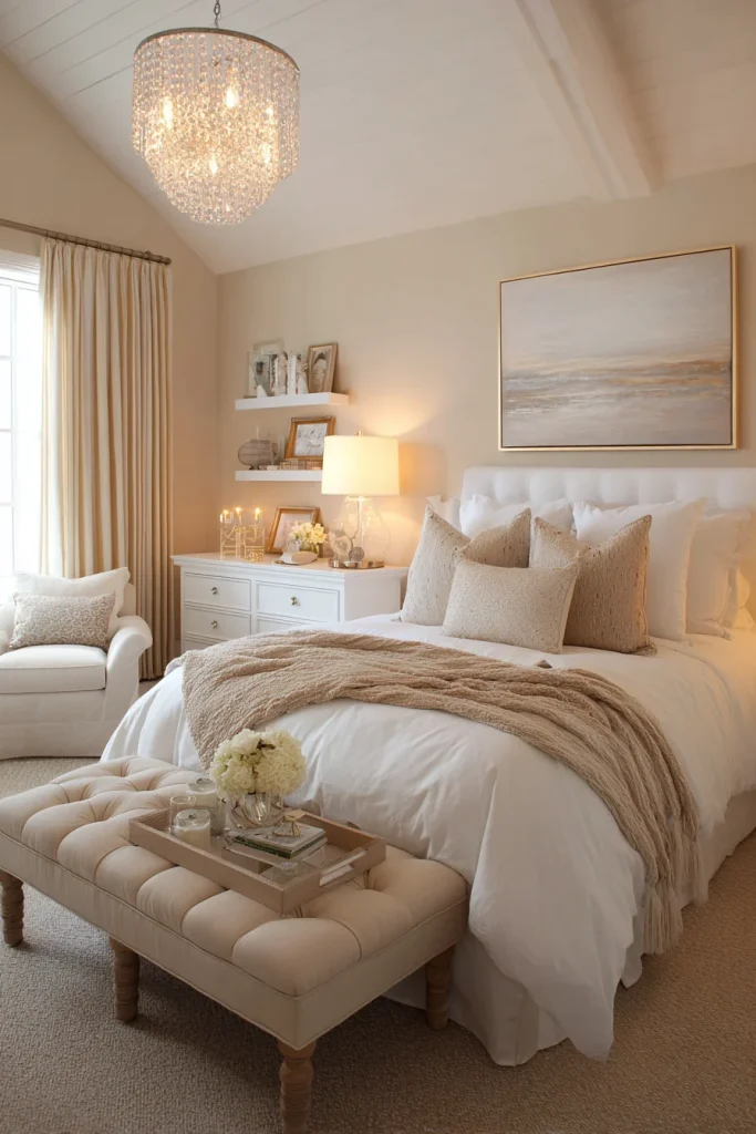 White Furniture with Beige Décor