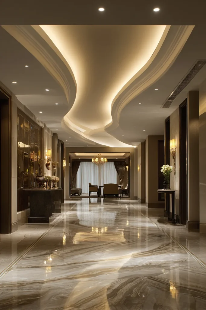 White PVC Panels with Cove Lighting