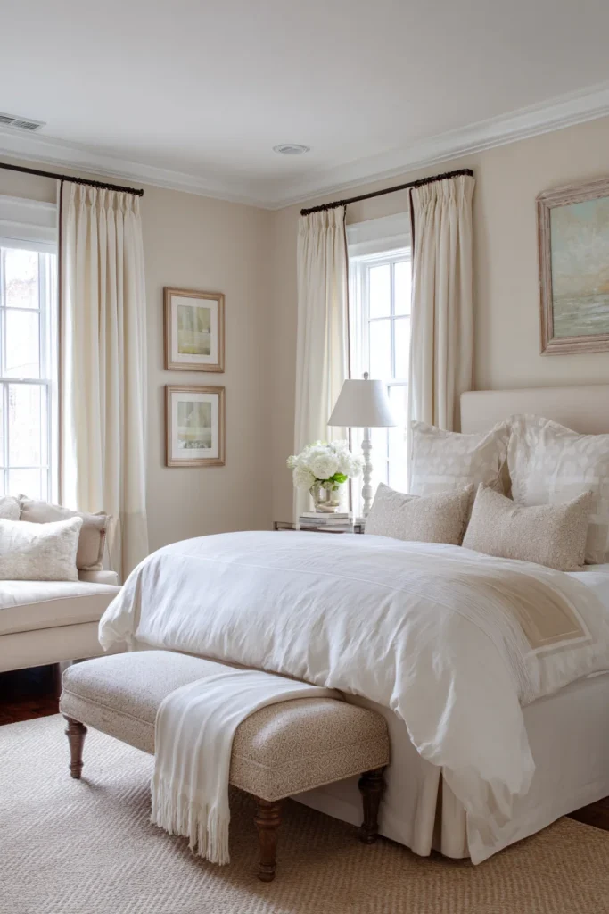 White Walls with Beige Trim