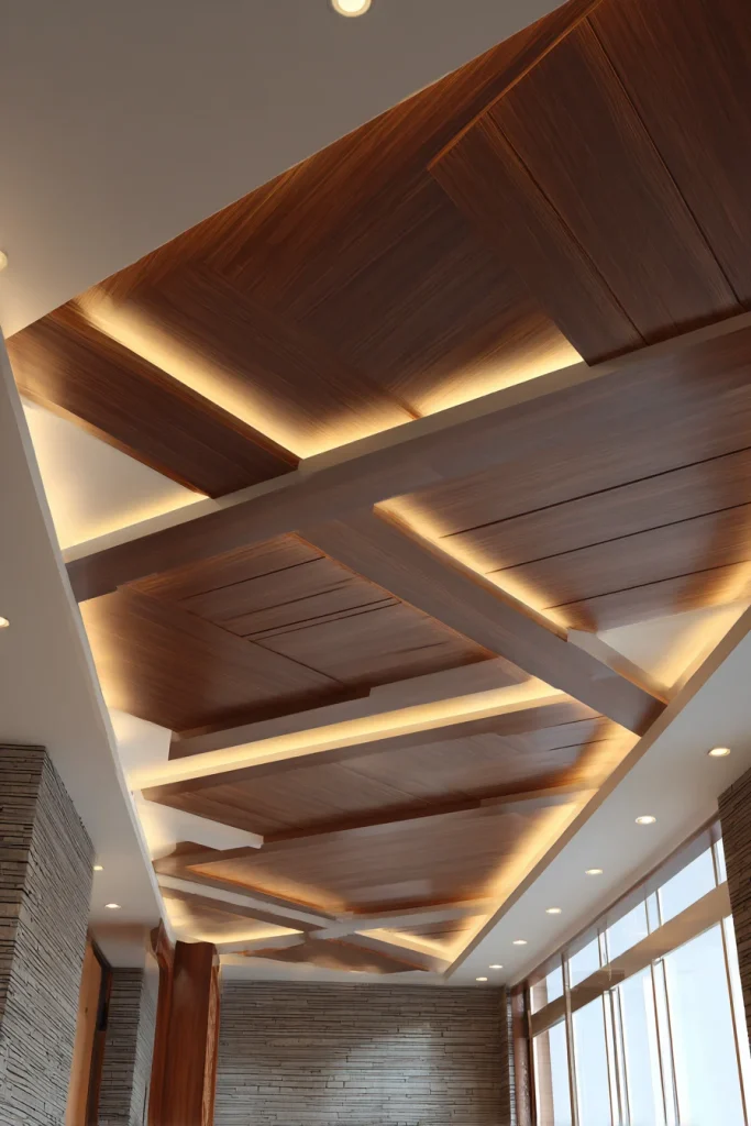 Wood Finish PVC with LED Borders