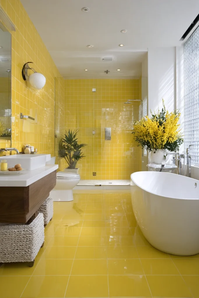 Yellow Tile Floor Statement